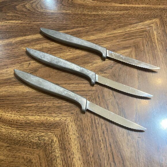 Neusteters Steak Knives Lot 3 Stainless Steel Made In France MCM Unique - Picture 4 of 6